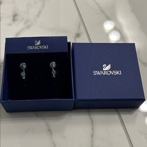 Swarovski Aquamarine Crystal Drop Earrings